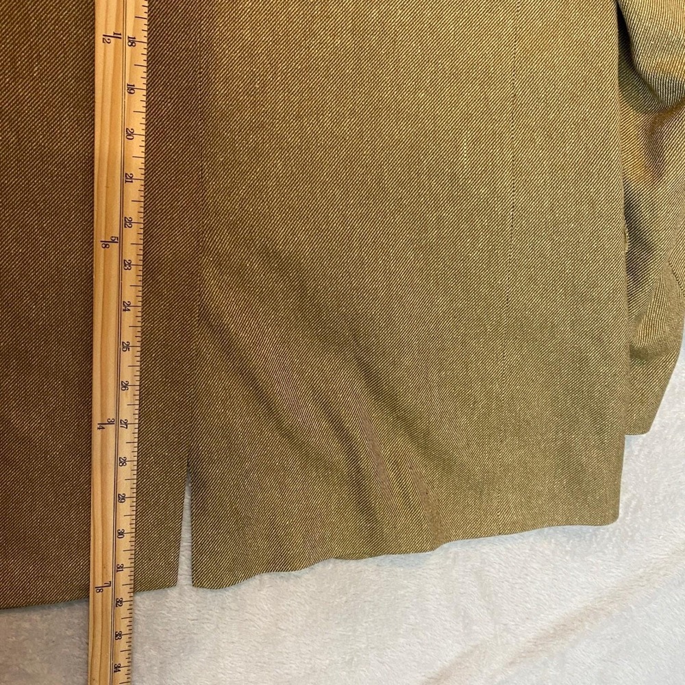 Vintage Y2K Lands End Silk Blazer Sport Coat Men 42L Gold Tan Preppy USA Made - Picture 12 of 13